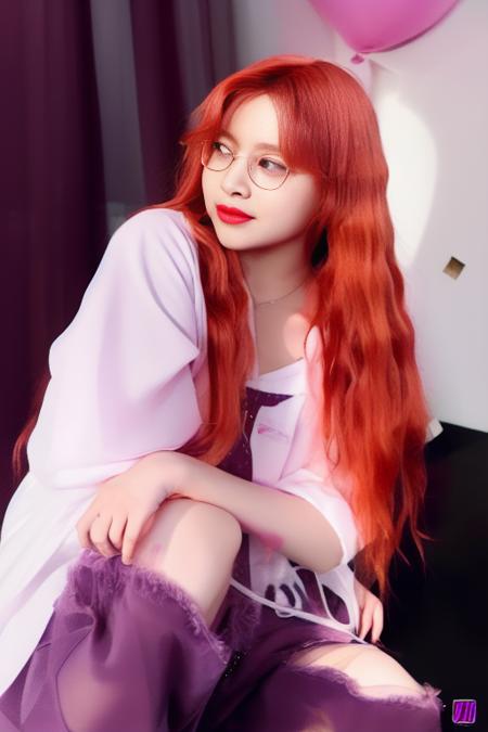 <lora:koreanDollLikeness_v10:0.7>
Iris: (a girl with curly red hair, kpop idol, cute, fashion model, 21-year-old)