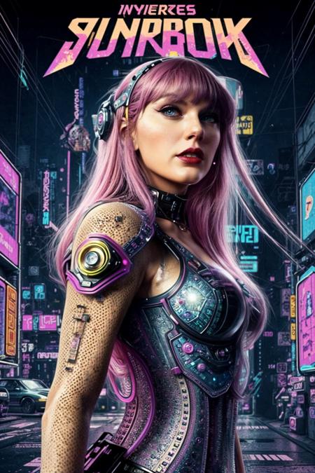 <lora:Taysway_V5-10:0.75> Taysway, adult woman, long pink hair, 80s movie poster themed, 80s poster style, psychedelic, mind blowing, trippy, retro artwork, (cyberpunk theme:1.3)