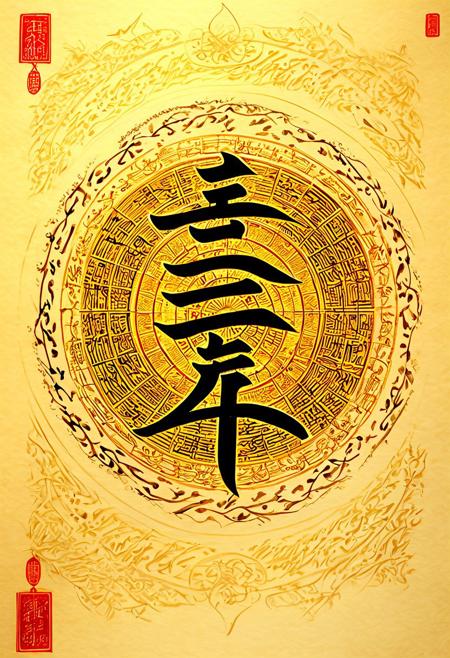 (masterpiece, top quality, best quality), extremely detailed background, good composition, good anatomy, perfect lighting, good shading, zen calligraphy, (realistic:1.3),