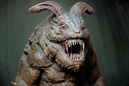 (monster:1.2),animal,glowing,signature,alien,tongue,tongue, (male focus,sharp teeth:1.2),(rabbtit:1.6)