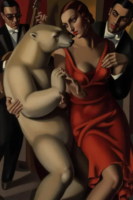 Art Deco Glamour: Tamara de Lempicka Soft Cubism Portrait Style