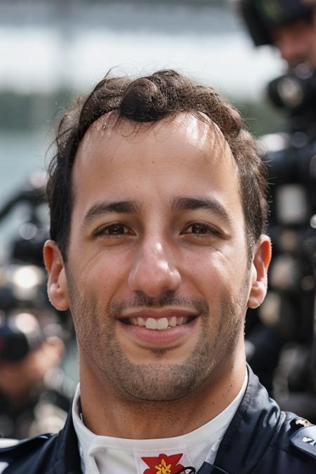 RAW photo, a close up portrait of RIC3 man <lora:daniel_ricciardo-RIC3-V1:1>, looking at viewer, (high detailed skin), 8k uhd, dslr, soft lighting, high quality, film grain, Fujifilm XT3