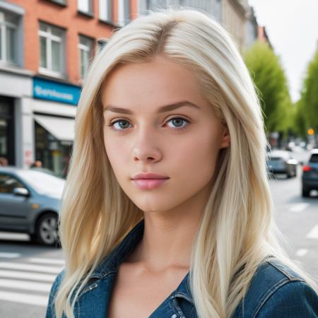 a photo of 3lsaj3an, blonde woman, on a city street, best quality, detailed skin <lora:elsajean_SDXL:0.9>