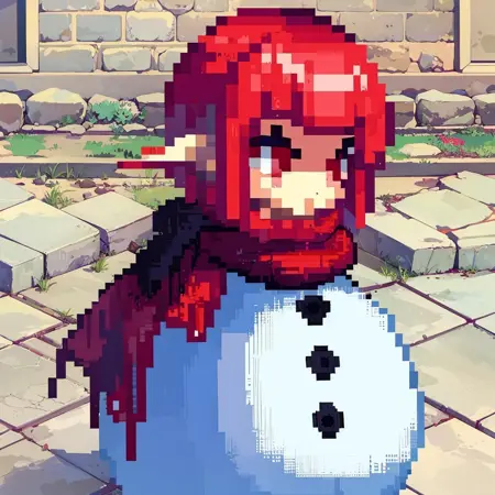 Pixel Snowman Suit (Dungeon Fighter Online) DNF大头像素雪人套装表情包