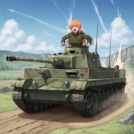 tank, tank commander, tank driver, ground vehicle, military vehicle, caterpillar tracks,