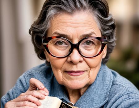 old woman reading book (kkw-glasses:0.9), kkw-ph-1