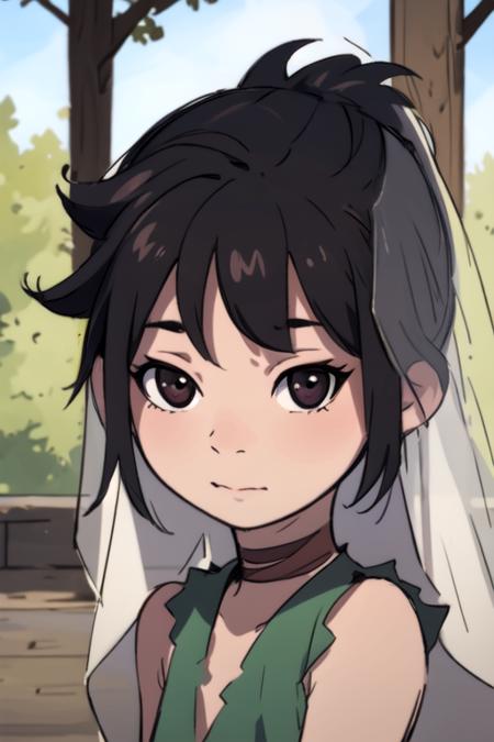 dororo, black hair, brown eyes, ponytail, short hair