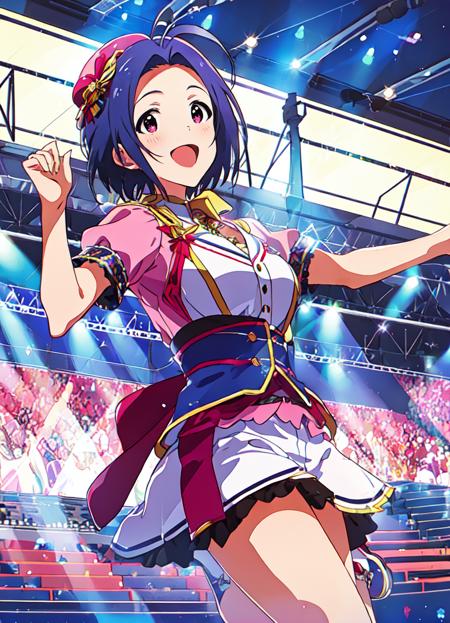 <lora:miura azusa:0.8>,miura azusa,masterpiece,best quality,super fine illustration,1girl,idol,sing and dance,;d,