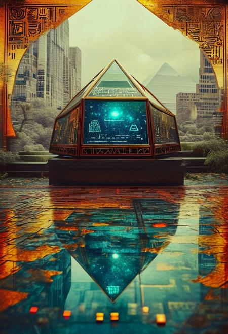 ()Hyoer Realistic:2.0)Polaroid picture 
Photorealistic image Alternative universe, Blue Ridge Mountains, skyscrapers, high elevation bridges, highways, futuristic, dystopian, cinematic lighting, detailed, 4k, fantasy.
BREAK ()Hyoer Realistic:2.0)Polaroid picture of A futuristic, neon-lit table, adorned with ancient Egyptian hieroglyphics and symbols. The album cover, designed by Shusei Nagaoka, features a gleaming, metallic pyramid at its center, surrounded by swirling patterns of gold and lapis lazuli. The band's name, Earth, Wind & Fire, is emblazoned in bold, futuristic letters, while the album title, 'Kemetic Odyssey,' is written in hieroglyphics. The table's surface glows with a soft, ethereal light, as if infused with the essence of the ancient civilization. The atmosphere is one of mysticism and wonder, as if the table holds the secrets of the pharaohs