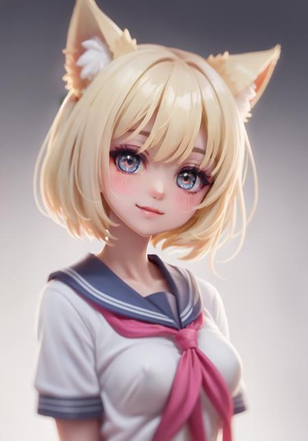 masterpiece, best quality, illustration, beautiful detailed shiny eyes, beautifully detailed skin, Depth of field, bloom, bokeh
highres, absurdres, ultradetailed,,kawaii-colors, highly detailed eyes, shiny, shiny skin, bright eyes,
1girl, looking at viewer, fronted, upper body, fox ears, short hair, blonde hair, fluffy tail, petite, small breasts, minigirl, school uniform, seifuku,, :3, smile, white colored skin, beautiful detailed shiny eyes, beautifully detailed skin, bright, daylight, lens flare, Depth of field, bloom, large breasts
<lora:anime3d:1.5>