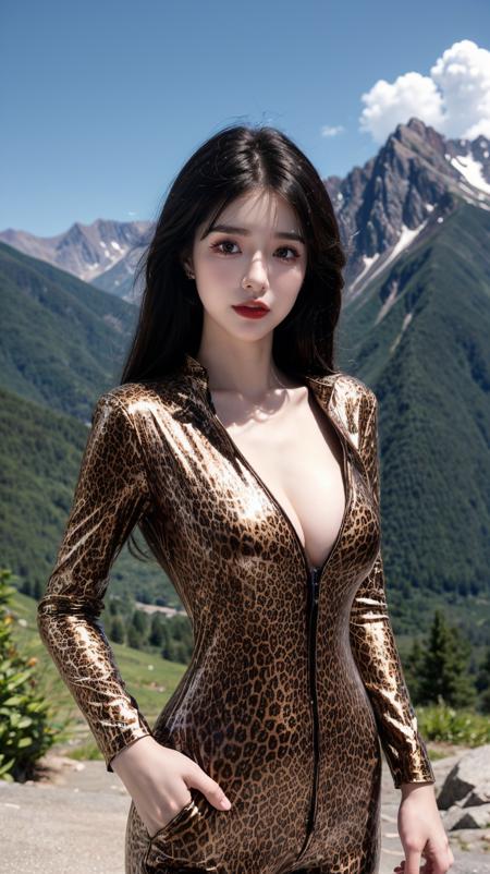 rc,leopard print,cleavage