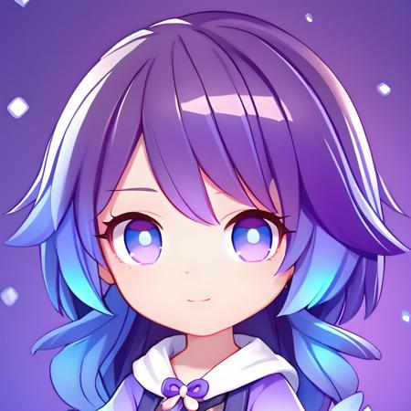 a cute girl,
realistic,3d,C4D rendering,shining,gradient,gradient background,blue background,purple background,glassmorphism icon,chibi avatar,<lora:glassmorphism_chibi_avatar_MIX :1>,