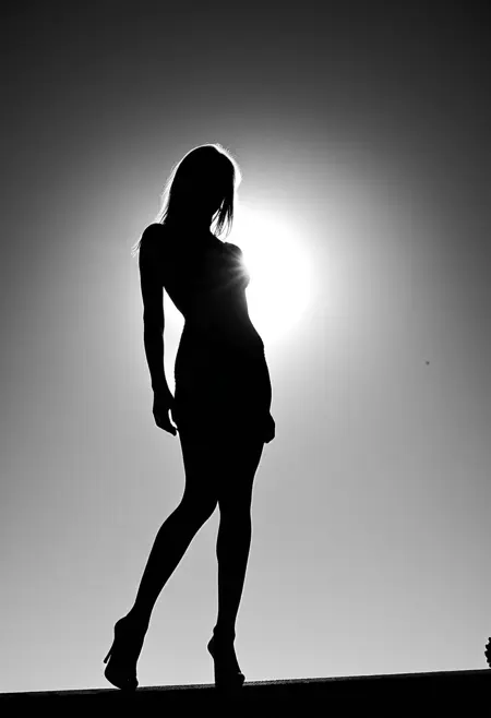 Silhouette Against Bright Background