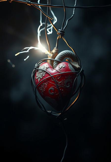 Bound in wires, a heart still glows,
A spark of love where darkness flows.
Metal and soul, a fragile weave,
In steel's embrace, dreams still believe.