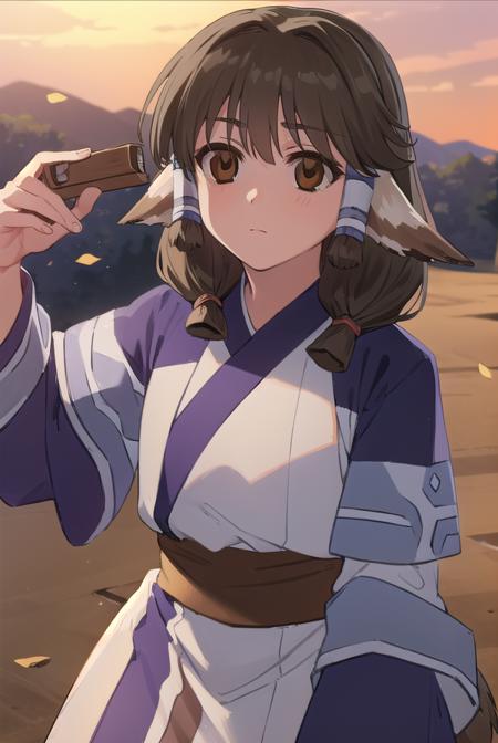 utawarerumonoaruruu, <lora:utawarerumono aruruu-lora-nochekaiser:1>,
aruruu, black hair, animal ears, (brown eyes:1.5), dog ears,
BREAK tail, ainu clothes, long sleeves,
BREAK outdoors,
BREAK looking at viewer, (cowboy shot:1.5),
BREAK <lyco:GoodHands-beta2:1>, (masterpiece:1.2), best quality, high resolution, unity 8k wallpaper, (illustration:0.8), (beautiful detailed eyes:1.6), extremely detailed face, perfect lighting, extremely detailed CG, (perfect hands, perfect anatomy),