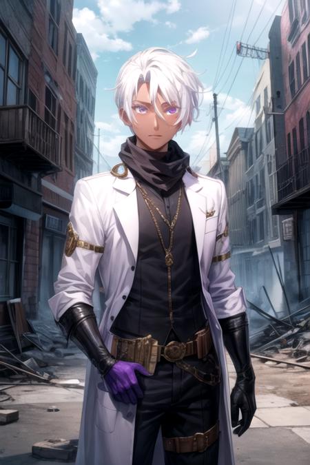 noe_archiviste white hair purple eyes