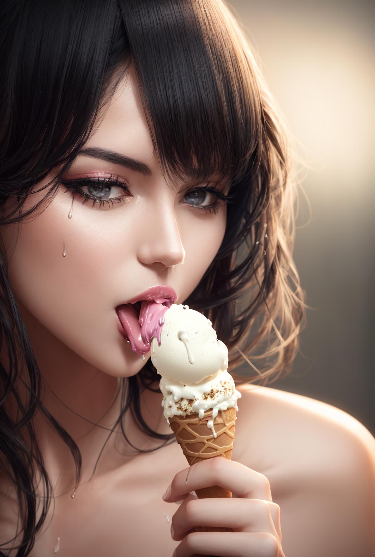 ice cream licking (sexually suggestive) | pose image by fansay