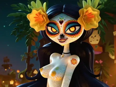 La Muerte, the Book of Life--screencap style | Pony Diffusion V6