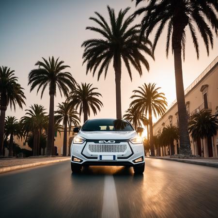 cinematic photo RAW photo, main focus white evo car, dynamic view, in ragusa duomo, palm trees, golden hour, volumetric lights, cinematic, mist realistic, 8k uhd, dslr, cinematic lighting, high quality, film grain, Fujifilm XT3
<lora:evo_ragusa_SDXL-LoRA-v085:1> . 35mm photograph, film, bokeh, professional, 4k, highly detailed