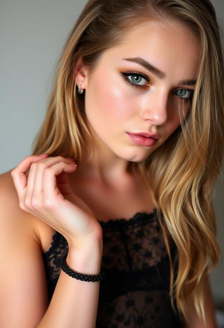 18yo girl wearing too much makeup for her age and showing too much skin, dressed too provocatively. innocent sexuality.