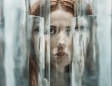 Distortions behind the glass. SDXL