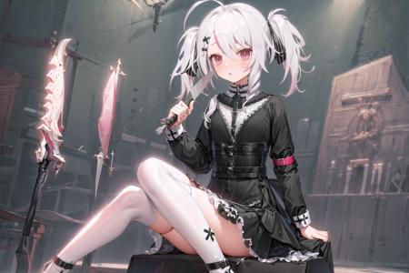 (masterpiece, best quality), (1girl, solo)
night, church
<lora:koxiaVR_sister_a3:0.7>, vr-koxia, dress, knife, twintails