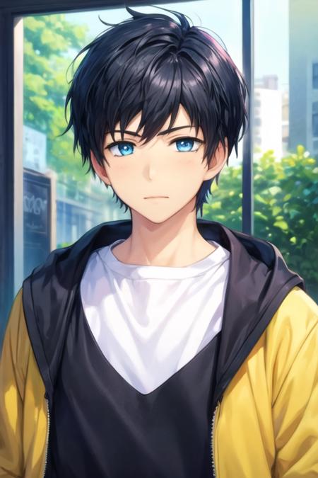 arata_kaizaki black hair blue eyes