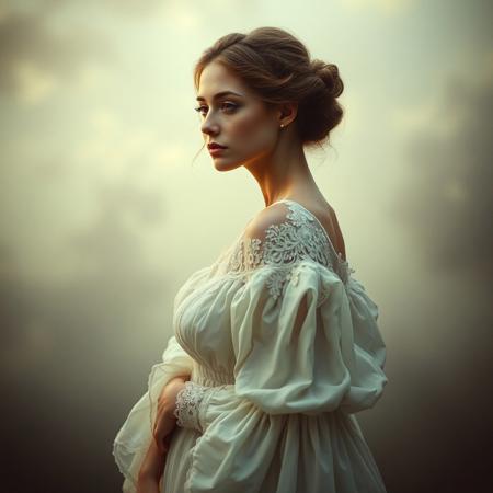 high quality design aesthetics, progressive opera rock album cover for a melancholic love song, beautiful young white woman, melancholic