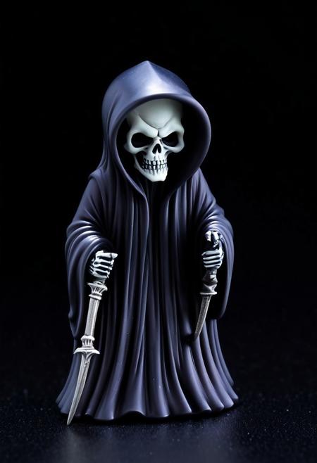 XCYP Art Toy,A sweet Little grim reaper, japanese sofubi EVA Material) Artist Design Piece,Award-Winning Lens,Highly Detailed,Ultra High Resolution,32K UHD,Clear Focus,Best Quality,Masterpiece.,
