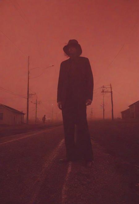 photograph, redscale only photograph, ((redscale photograph" uses only burgundy, crimson, scarlet, vermilion, and (dusty-rose colour))) , (macabre surrealism), ((bypassing rationality)), (ghastly after image), (double exposures), (frightening echo image), ((echo image)), (gothic cinematic surrealism), sidelit,  (masterpiece from an evil dimension), film grain, noise offset, Getty Images quality photograph, (surrealist horror photograph), [themes of melancholy, terror, and regret] , (multiple-exposure photograph), UHD, (very slow shutter speed to capture motion blur), experimental lighting, experimental angles, strong fisheye-lens/ intense fisheye-view photograph, realisticvision-negative-embedding, epiCRealism
