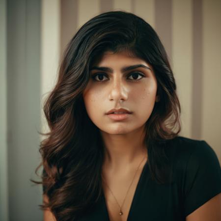 cinematic film still of Perfect Detailed
 <lora:Mia Khalifa-000001:1> Mia Khalifa
a woman with freckles and a black shirt cinematic vintage film style, shallow depth of field, vignette, highly detailed, high budget, bokeh, cinemascope, moody, epic, gorgeous, film grain, grainy