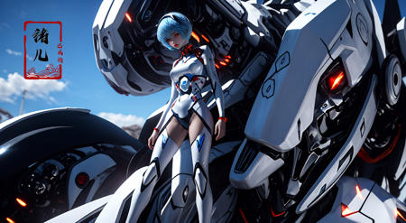 Epic CG masterpiece, AYANAMI REI,hdr,dtm, full ha,in the style of mecha anime, charging forward battlefield, the burst meteor, the fierce battle of fighting with his life, 8K, ultra detailed graphic tension, dynamic poses, stunning colors, 3D rendering, surrealism, cinematic lighting effects, realism, 00 renderer, super realistic, full - body photos, super vista, super wide Angle, HD
(Short light blue hair:1.2)(red eyes:1.4)solo,
<lora:~Q?-~lN= AYANAMI REI:0.8>