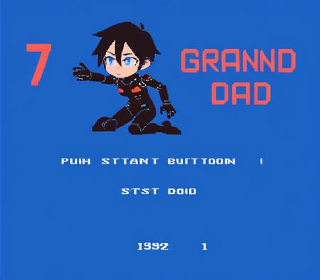 7granddad, blue background, english text