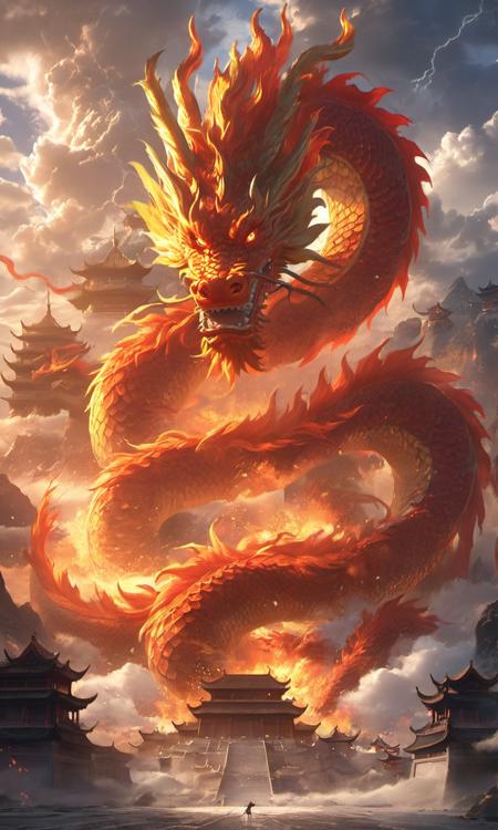 04757-2457269016-Arien view,In the fantasy world,Traditional Chinese architecture,fire dragon,cloud,sun,sky,mountain, thunder (1).png