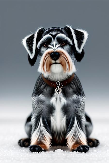 Miniature Schnauzer, Sultans, Snowy, Wide view, Movie still ,8k, masterpiece, best quality, hyperrealistic, superrealistic, photorealistic, ultra sharp, 16 bit colors, highres,