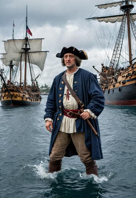 Create a photorealistic, high-resolution 4K image depicting the dramatic and dynamic scene of Christopher Columbus's discovery of America in 1492. realistic photo, intense battle for America, filled with dark, colorful auras. Ensure the characters have perfect hands, eyes (with blue irises), and well-defined limbs and legs. Focus on extreme detail and sharpness to capture the cinematic quality of the moment. Aim for an insane level of detail and resolution to bring the scene to life