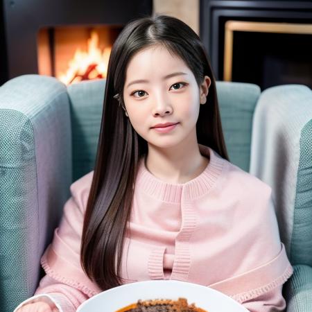 (dubu perfect face:1.4)(looking at the camera:1.3)(8k, best quality, masterpiece:1.2),(dubu perfect eyes:1.4) (realistic, photo-realistic:1.37),(sitting in an armchair next to a fireplace, covered with a cozy blanket,:1.4),(details face:1.4),an extremely delicate and beautiful,extremely detailed,Amazing,finely detail,cinematic, dramatic lights, 75mm lens, (rim lights:1.4)professional ilumination,official art,absurdres,incredibly absurdres,huge filesize,ultra-detailed,highres,extremely detailed,beautiful detailed girl, slim body, warm light room, extremely detailed eyes and face,beautiful detailed eyes, looking at viewer, 1girl, cute face, upper body,4k,8k <lora:dubu:1>dubu,20years old