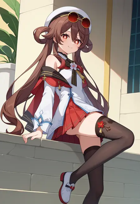 Hu Tao New Outfit Cherry Snow Laden | Genshin Impact | 胡桃 フータオ | Character | PonyXL