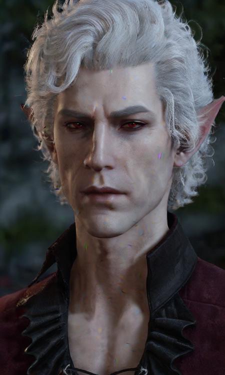 sexy man, curly white hair, vampire, elf, handsome  man,  astationxl, <lora:astationxl:0.85>