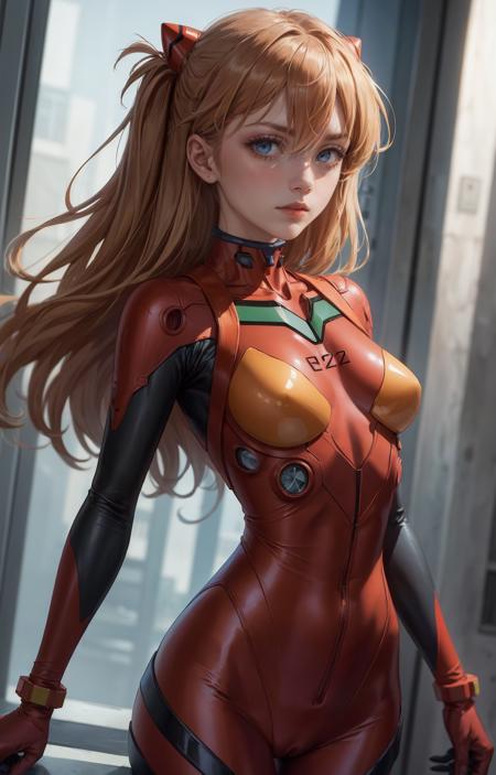 (masterpiece, best quality), <lora:souryuu_asuka_langley:0.8> ,souryuu_asuka_langley, plugsuit, bodysuit, interface headset, red bodysuit, hair between eyes, pilot suit