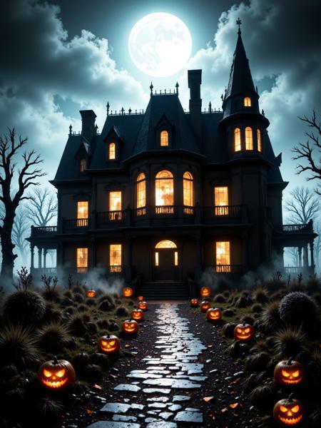 Misty Halloween atmosphere by LOREVER Flux1Dev