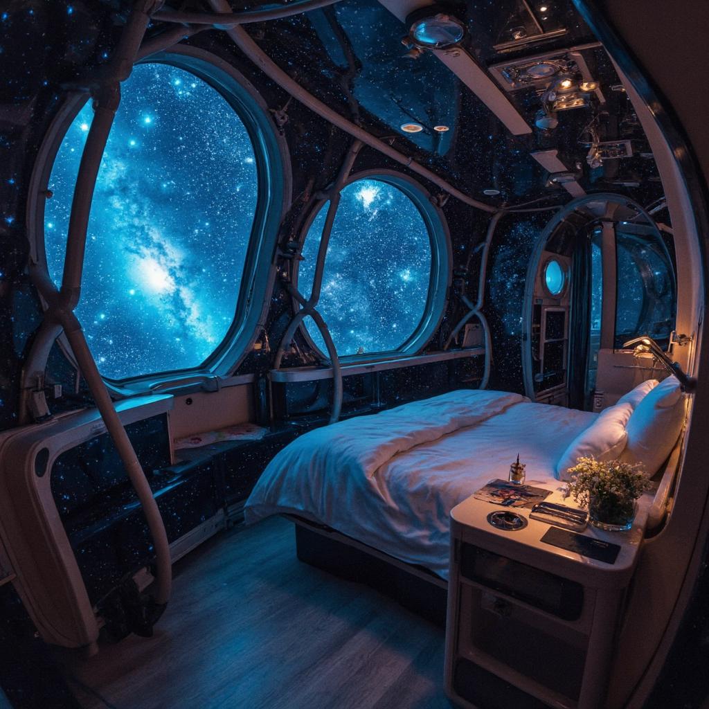 beautiful spaceship cosmic inside the cabin