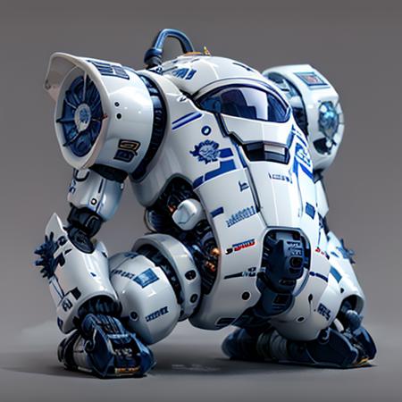 <lora:bwporcelaincd-000007:0.95>, bwporcelaincd, mecha, robots, the future, technology