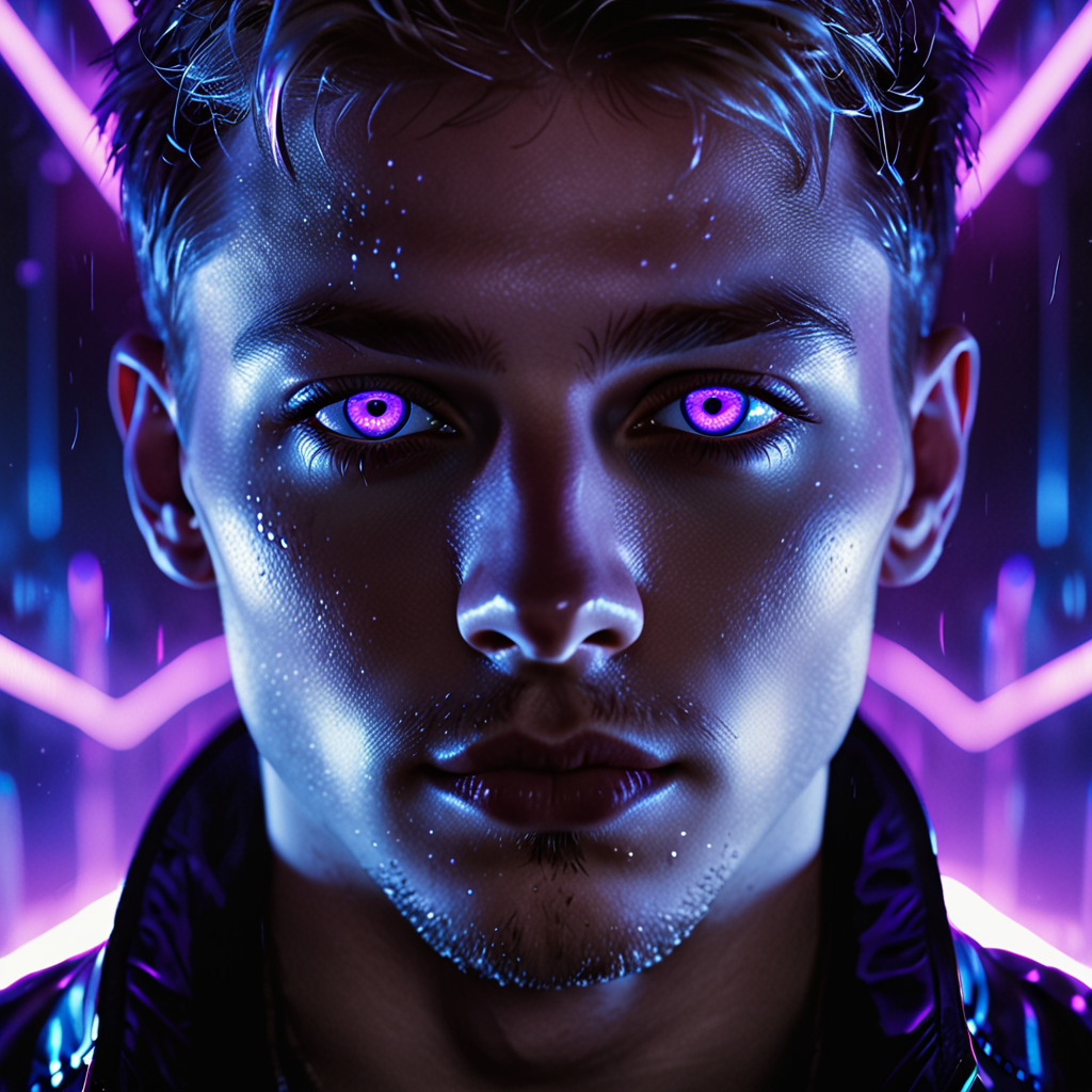 cinematic_still_an_album_cover_featuring_a_close_up__stylized_portrait_of_a_young_white_male__with_glowing_purple_eyes__his_face_is_surrounded_by_metallic__liquid_like_textures_and_futur_737915637.png