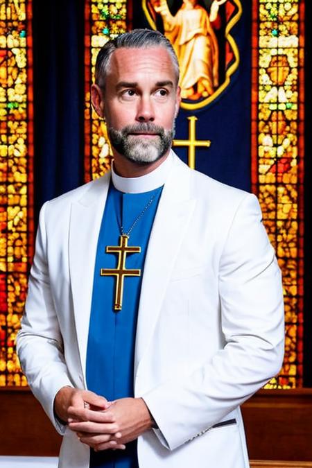 (head, <lora:Jay_Harrington_Lora:1>, jay harrington), as a priest, realistic, best quality, church background