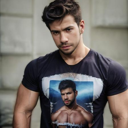 1boy, muscled, t-shirt, <lora:Mariano Gomes:1>, face focus, face detais, realistic, photograph,