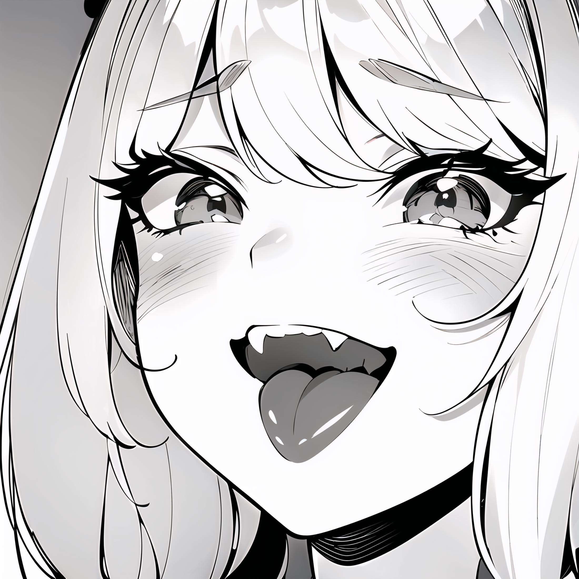 Black and White Anime Girl Portrait - anime pfp girl in black and