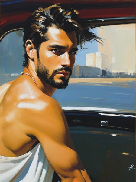 <lyco:BenAronson:1.0> a man Painted by Ben Aronson