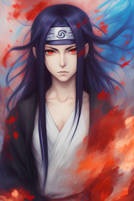 anime style,  ItachiUchiha, art by Henry Asencio, art by Bella Kotak, art by Jeremiah Ketner