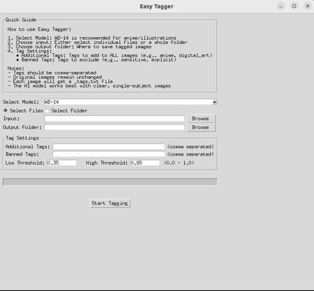 Easy Tagging Software WD-14 JoyCaption Florence -2 v1.0